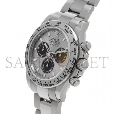 ROLEX DAYTONA WHITE GOLD SILVER INDEX DIAL 40MM WATCH 116509
