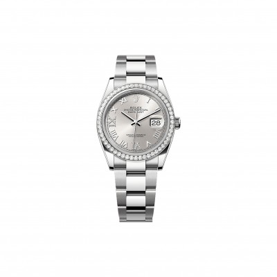 ROLEX DATEJUST 36 OYSTER, 36 MM, OYSTERSTEEL, WHITE GOLD AND DIAMONDS WATCH 126284RBR-0022