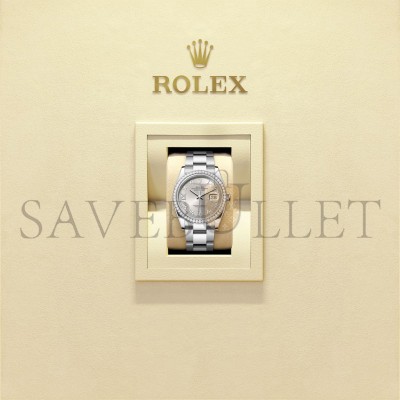 ROLEX DATEJUST 36 OYSTER, 36 MM, OYSTERSTEEL, WHITE GOLD AND DIAMONDS WATCH 126284RBR-0022
