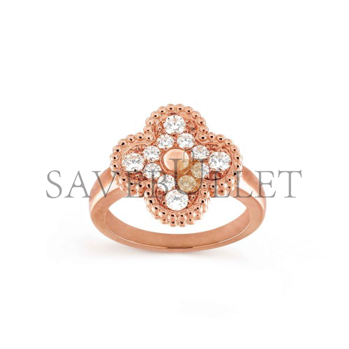 VAN CLEEF ARPELS VINTAGE ALHAMBRA RING - ROSE GOLD, DIAMOND VCARP2R400 VAN CLEEF ARPELS VINTAGE ALHAMBRA RING - ROSE GOLD, DIAMOND VCARP2R400