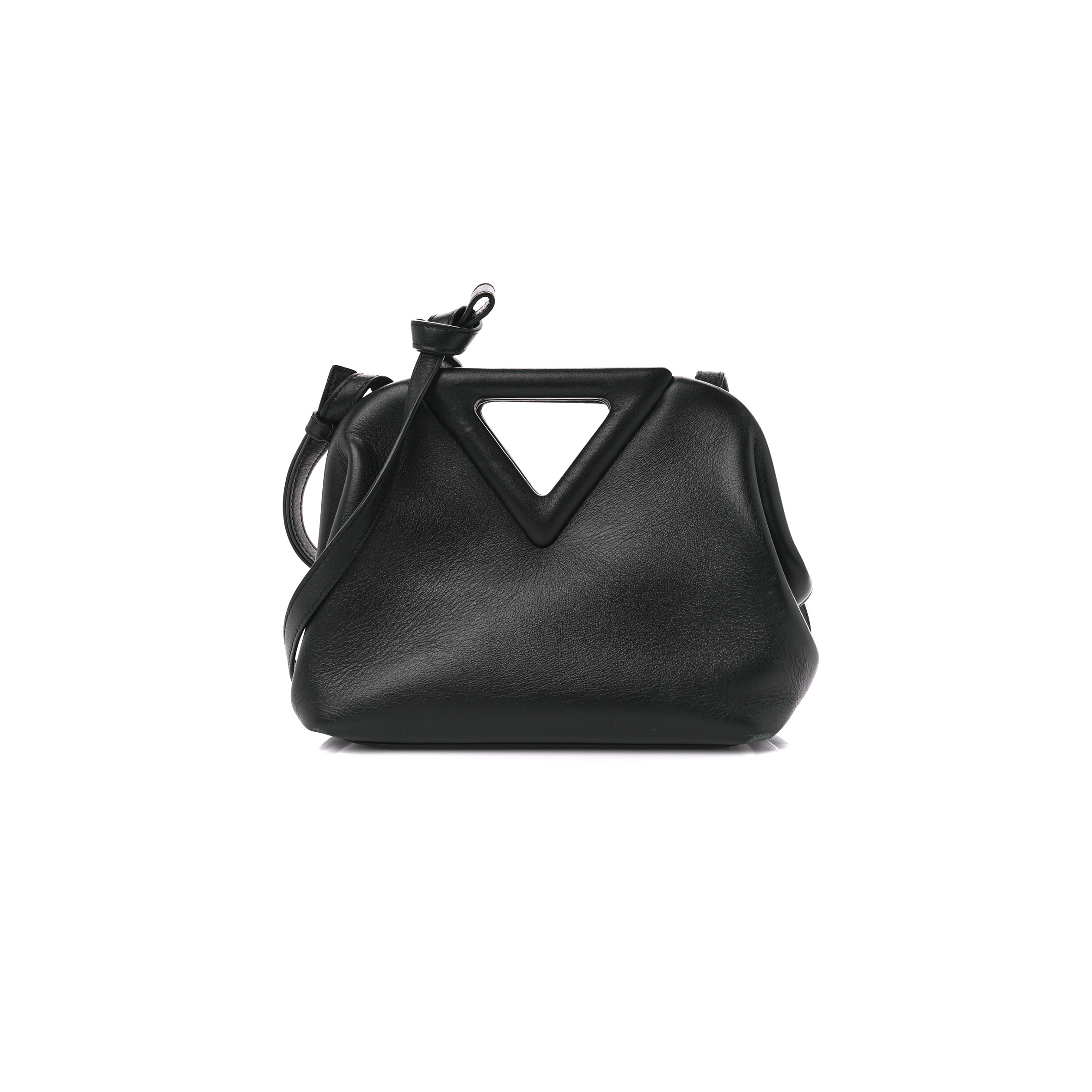 BOTTEGA VENETA CALFSKIN SMALL THE POINT TRIANGLE BAG BLACK (20*17*8cm) BOTTEGA VENETA CALFSKIN SMALL THE POINT TRIANGLE BAG BLACK (20*17*8cm)