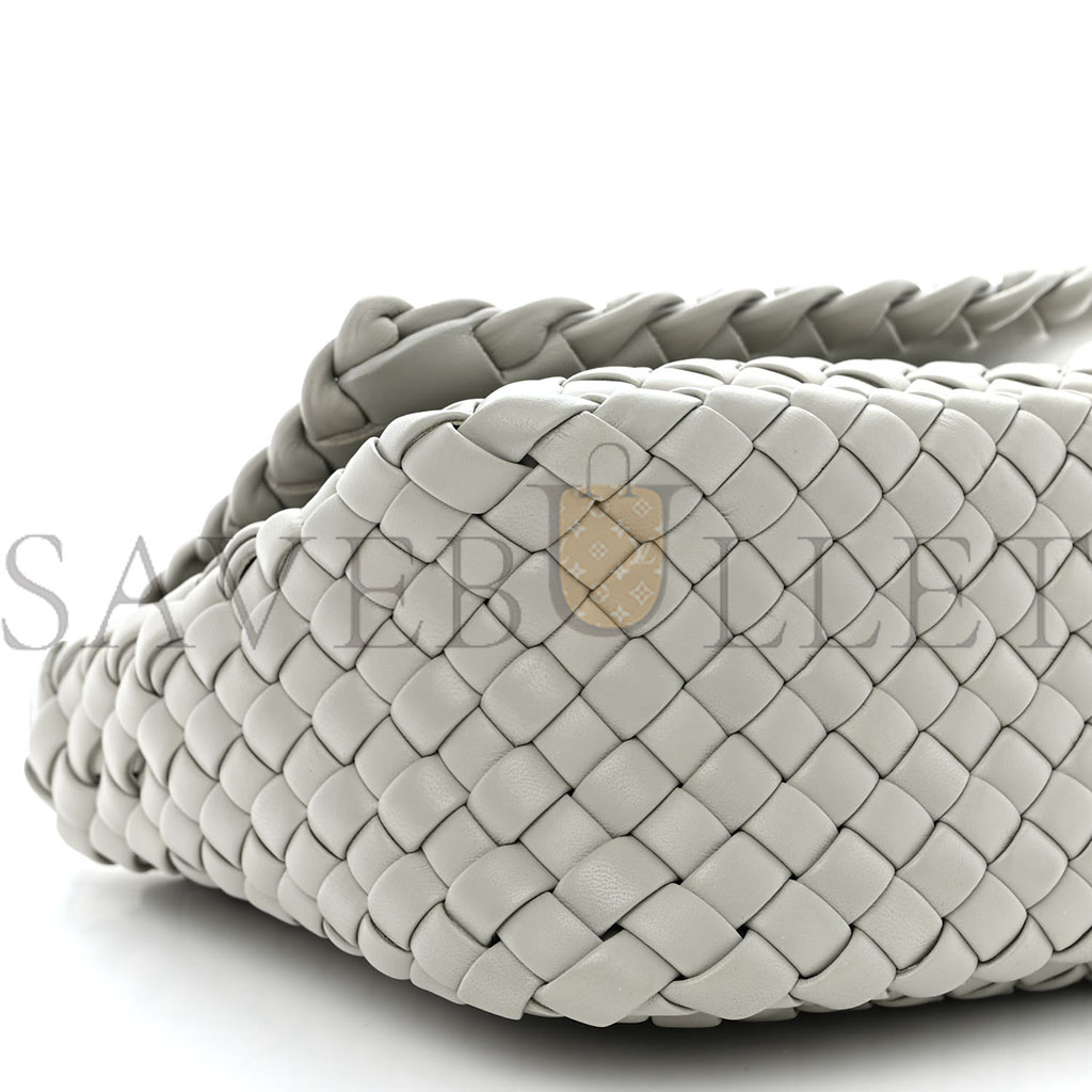 BOTTEGA VENETA NAPPA INTRECCIO MINI COBBLE SHOULDER BAG AGATE GREY (19*18*9cm) BOTTEGA VENETA NAPPA INTRECCIO MINI COBBLE SHOULDER BAG AGATE GREY (19*18*9cm)