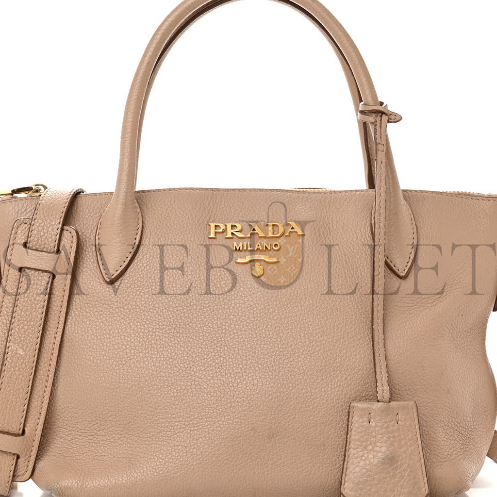 PRADA VITELLO DAINO MINI SHOPPING TOTE CAMMEO (23*19*13cm) PRADA VITELLO DAINO MINI SHOPPING TOTE CAMMEO (23*19*13cm)