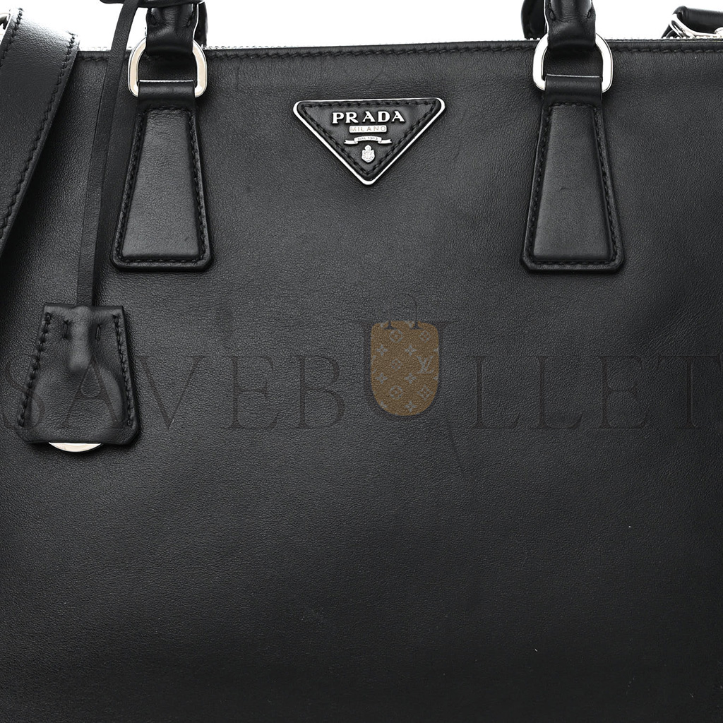 PRADA SOFT CALFSKIN GALLERIA DOUBLE ZIP TOTE BLACK (34*25*15cm) PRADA SOFT CALFSKIN GALLERIA DOUBLE ZIP TOTE BLACK (34*25*15cm)