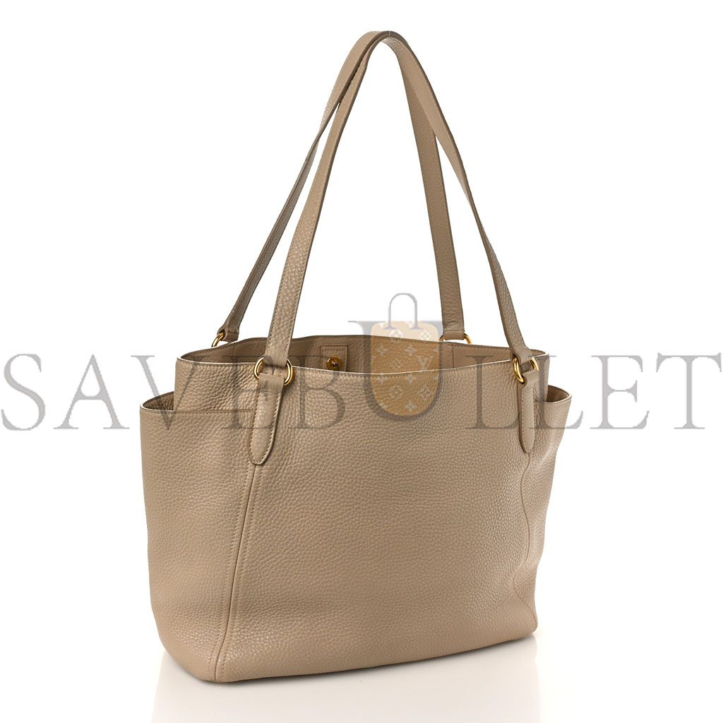 PRADA VITELLO DAINO SHOULDER BAG SABBIA (34*29*14cm) PRADA VITELLO DAINO SHOULDER BAG SABBIA (34*29*14cm)