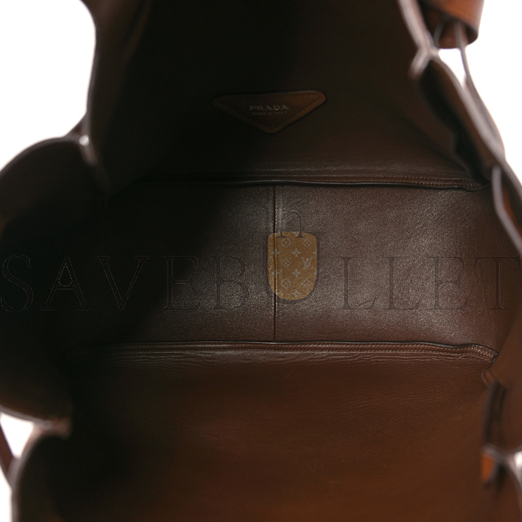 PRADA VITELLO DAINO FLOU DYNAMIQUE TOTE COGNAC (32*27*14cm) PRADA VITELLO DAINO FLOU DYNAMIQUE TOTE COGNAC (32*27*14cm)