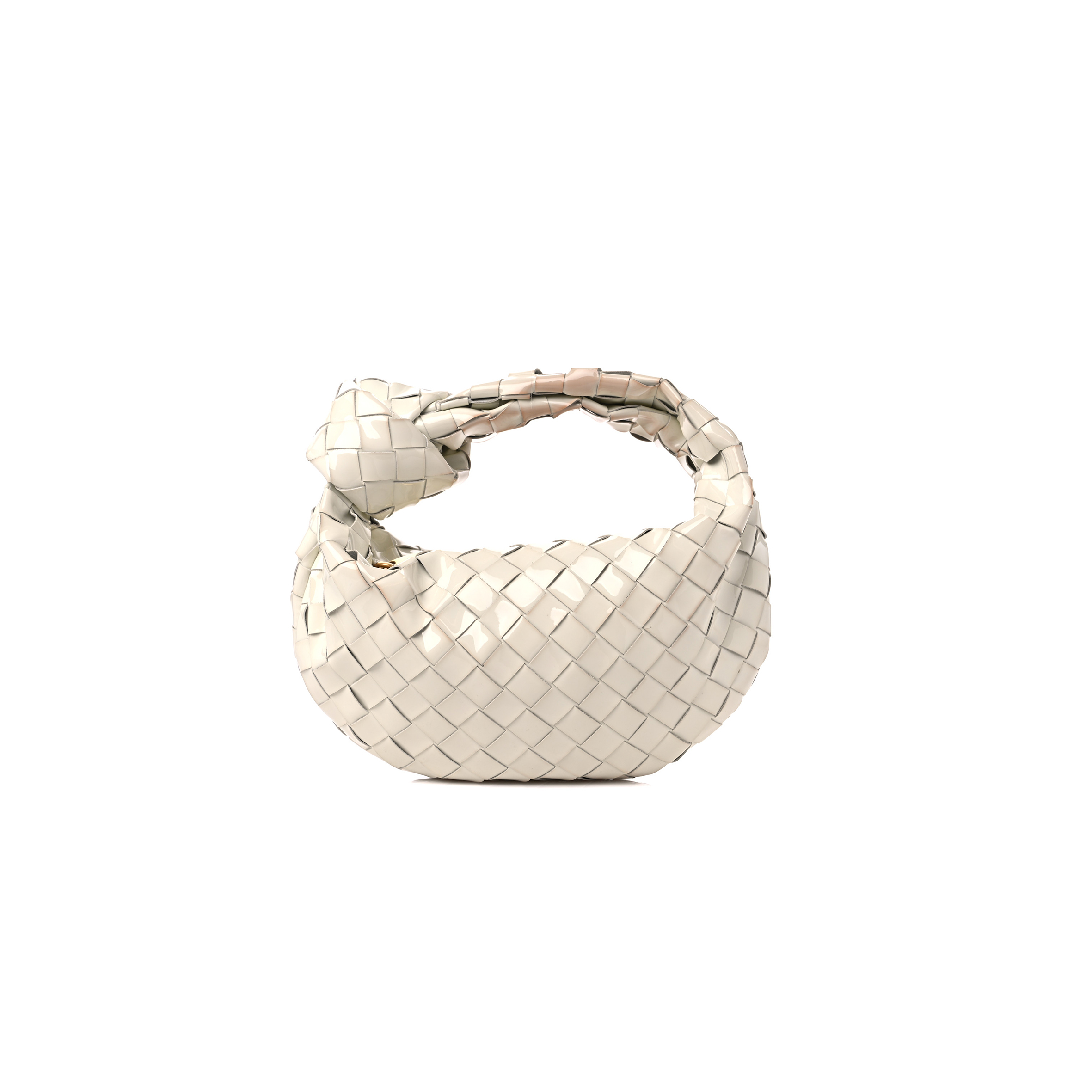 BOTTEGA VENETA PATENT NAPPA INTRECCIATO MINI JODIE WHITE (24*12*8cm) BOTTEGA VENETA PATENT NAPPA INTRECCIATO MINI JODIE WHITE (24*12*8cm)