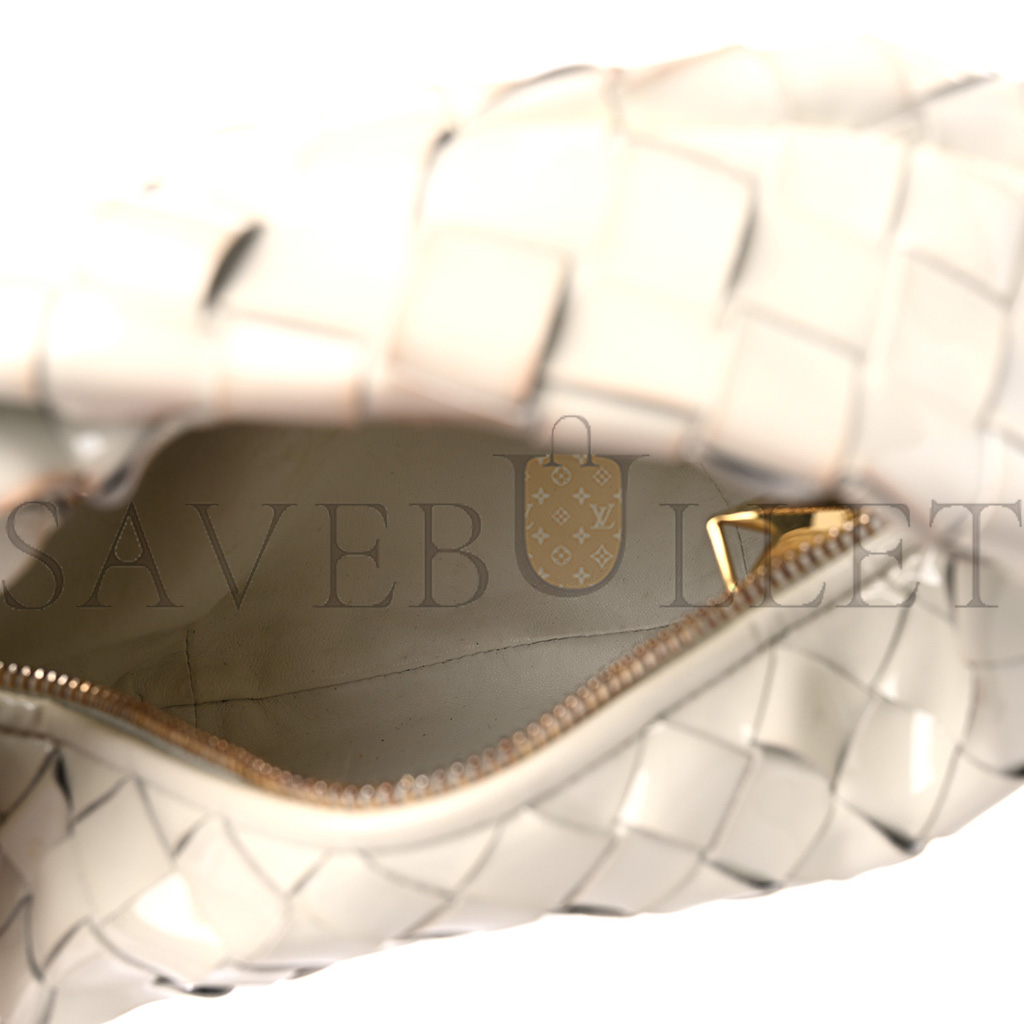 BOTTEGA VENETA PATENT NAPPA INTRECCIATO MINI JODIE WHITE (24*12*8cm) BOTTEGA VENETA PATENT NAPPA INTRECCIATO MINI JODIE WHITE (24*12*8cm)