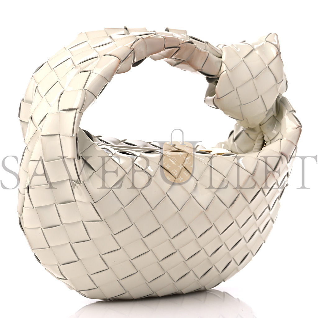 BOTTEGA VENETA PATENT NAPPA INTRECCIATO MINI JODIE WHITE (24*12*8cm) BOTTEGA VENETA PATENT NAPPA INTRECCIATO MINI JODIE WHITE (24*12*8cm)