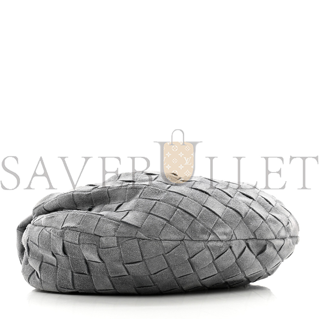 BOTTEGA VENETA SUEDE INTRECCIATO MINI JODIE THUNDER (24*14*8cm) BOTTEGA VENETA SUEDE INTRECCIATO MINI JODIE THUNDER (24*14*8cm)