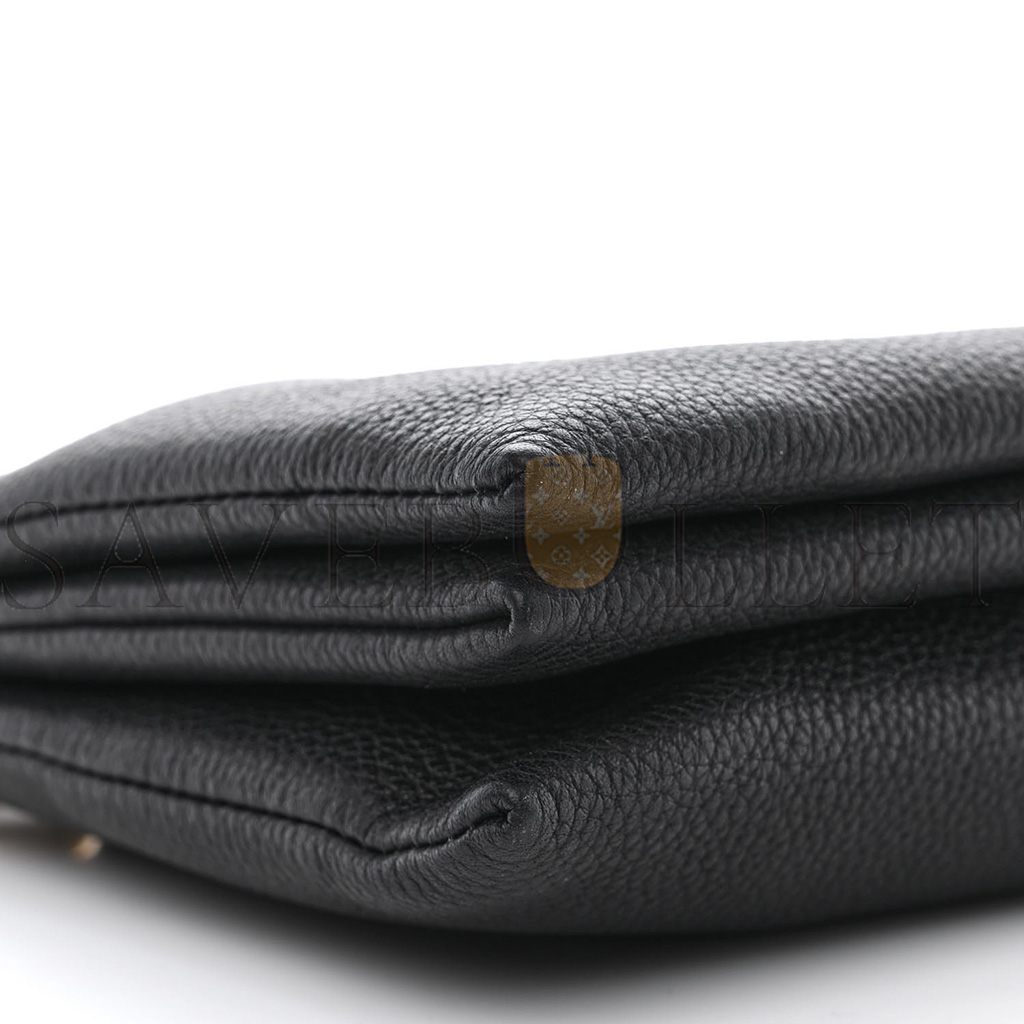 BOTTEGA VENETA GRAINED CALFSKIN SAINT GERMAIN CHAIN CROSSBODY POUCH BLACK (23*13*3cm) BOTTEGA VENETA GRAINED CALFSKIN SAINT GERMAIN CHAIN CROSSBODY POUCH BLACK (23*13*3cm)