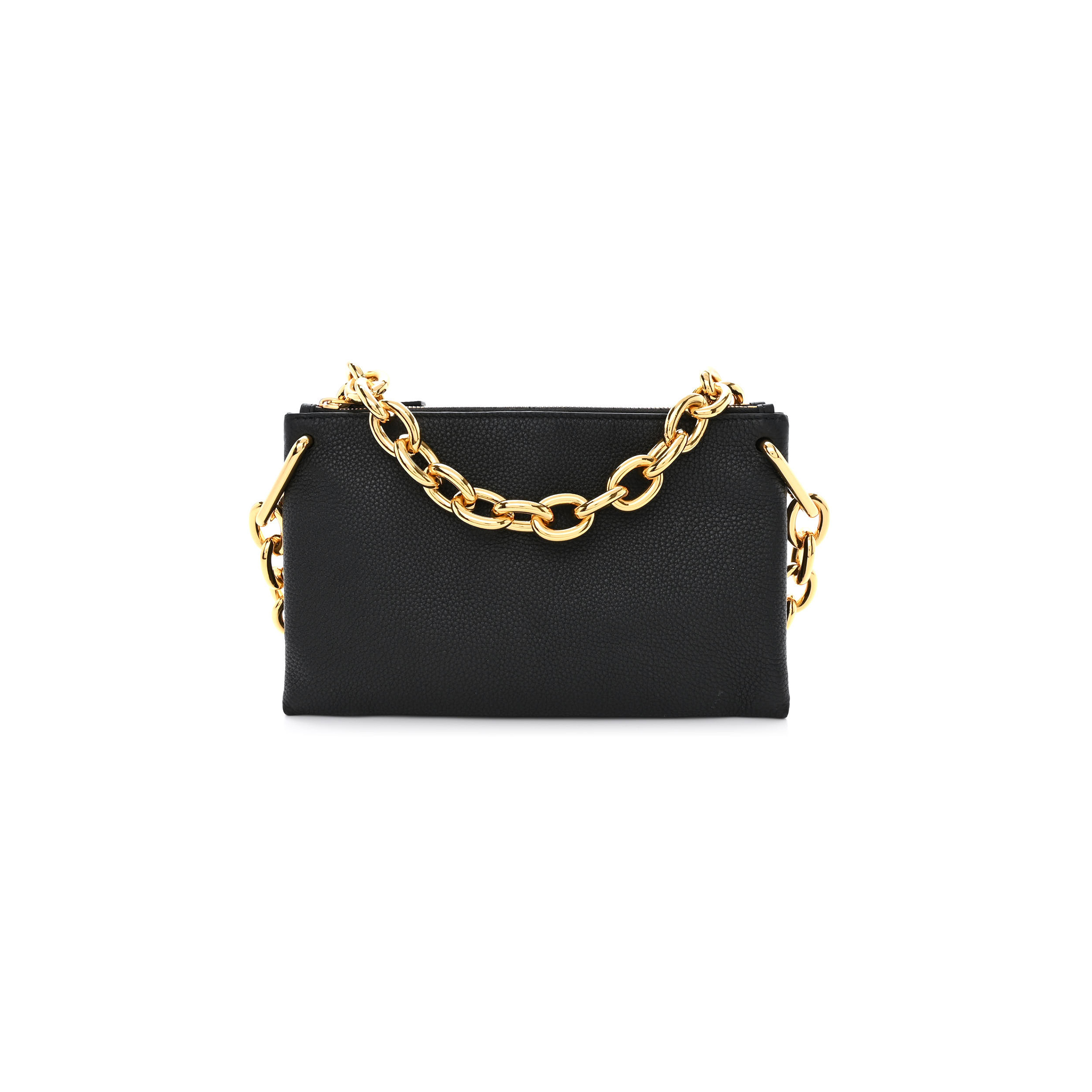 BOTTEGA VENETA GRAINED CALFSKIN SAINT GERMAIN CHAIN CROSSBODY POUCH BLACK (23*13*3cm) BOTTEGA VENETA GRAINED CALFSKIN SAINT GERMAIN CHAIN CROSSBODY POUCH BLACK (23*13*3cm)