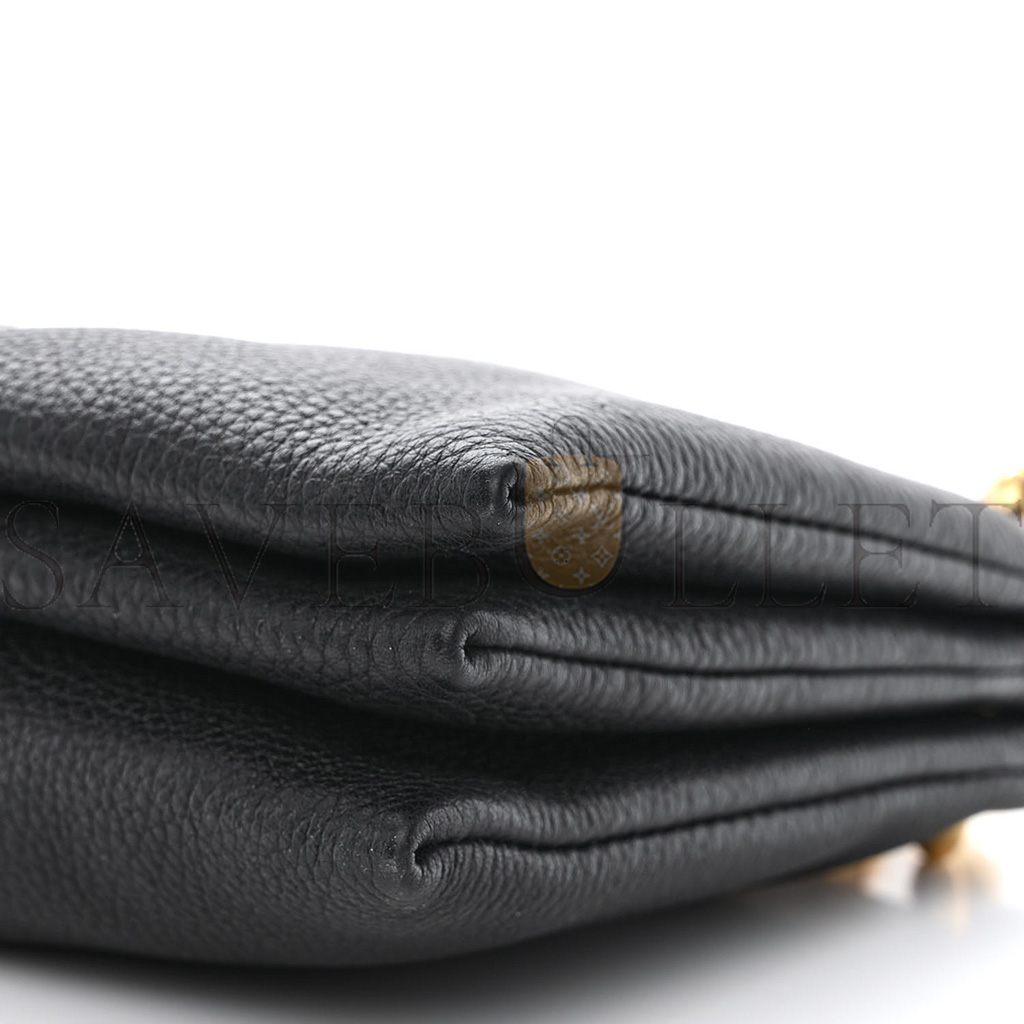 BOTTEGA VENETA GRAINED CALFSKIN SAINT GERMAIN CHAIN CROSSBODY POUCH BLACK (23*13*3cm) BOTTEGA VENETA GRAINED CALFSKIN SAINT GERMAIN CHAIN CROSSBODY POUCH BLACK (23*13*3cm)
