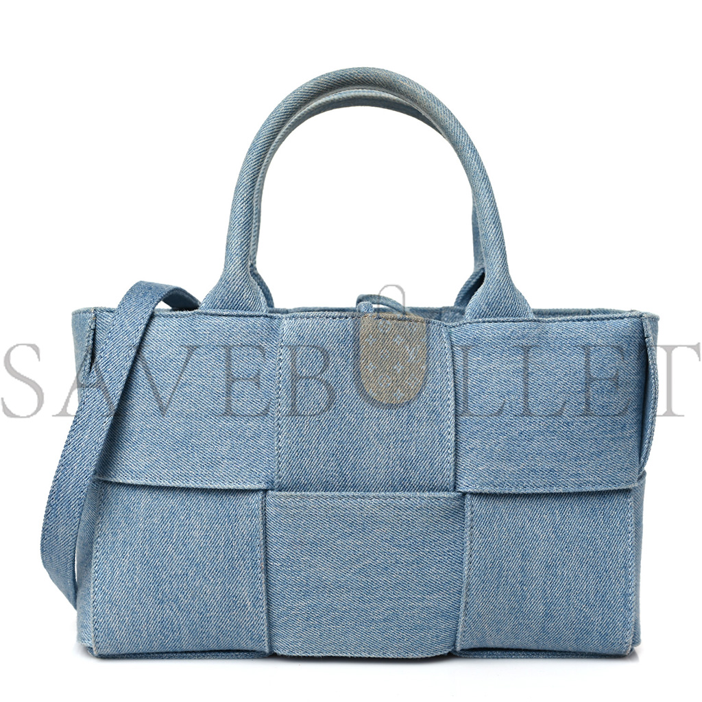 BOTTEGA VENETA DENIM MAXI INTRECCIATO MINI ARCO TOTE BLUE (27*17*11cm) BOTTEGA VENETA DENIM MAXI INTRECCIATO MINI ARCO TOTE BLUE (27*17*11cm)
