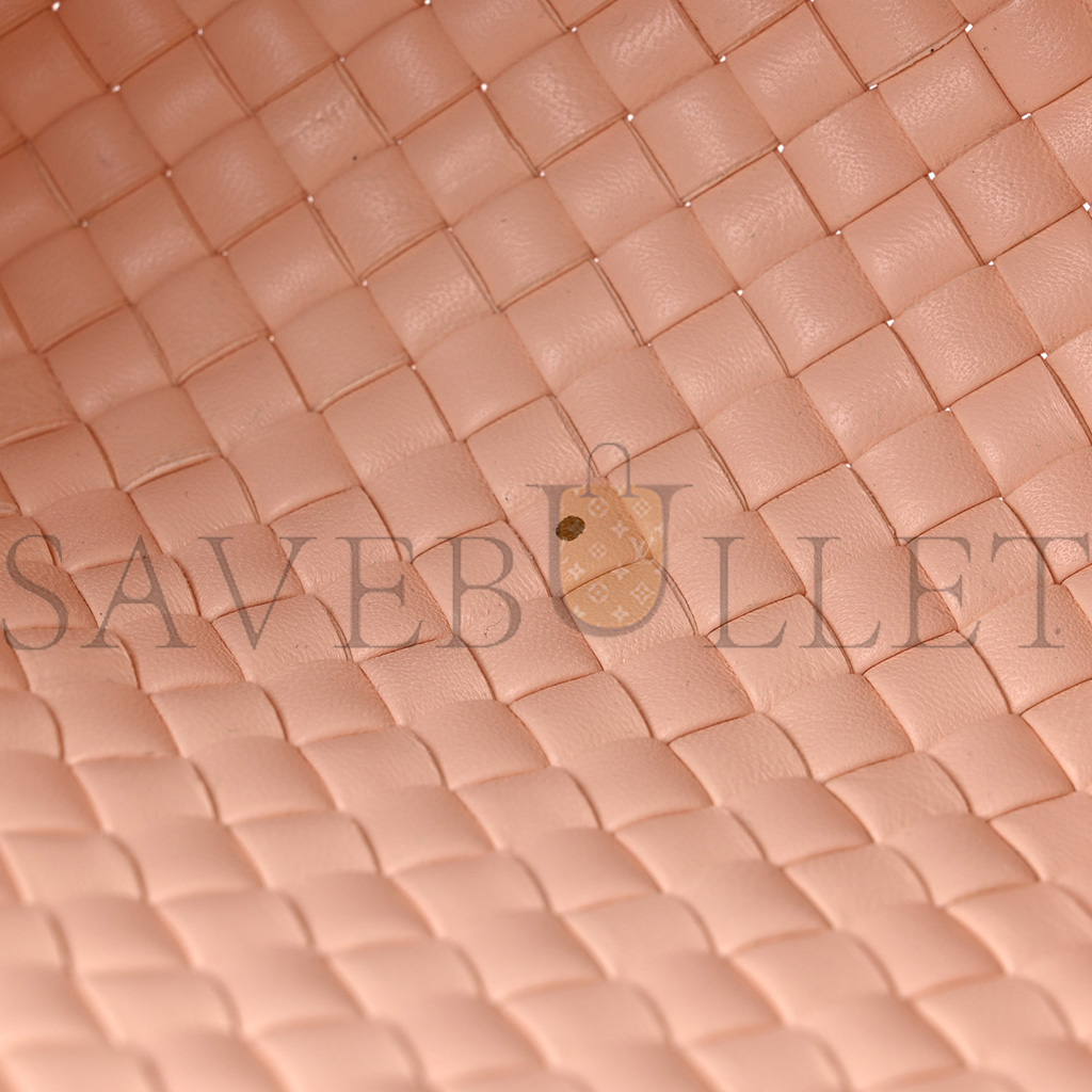 BOTTEGA VENETA NAPPA INTRECCIATO MINI TOP HANDLE SHOULDER BAG FLAMINGO (22*17*8cm) BOTTEGA VENETA NAPPA INTRECCIATO MINI TOP HANDLE SHOULDER BAG FLAMINGO (22*17*8cm)