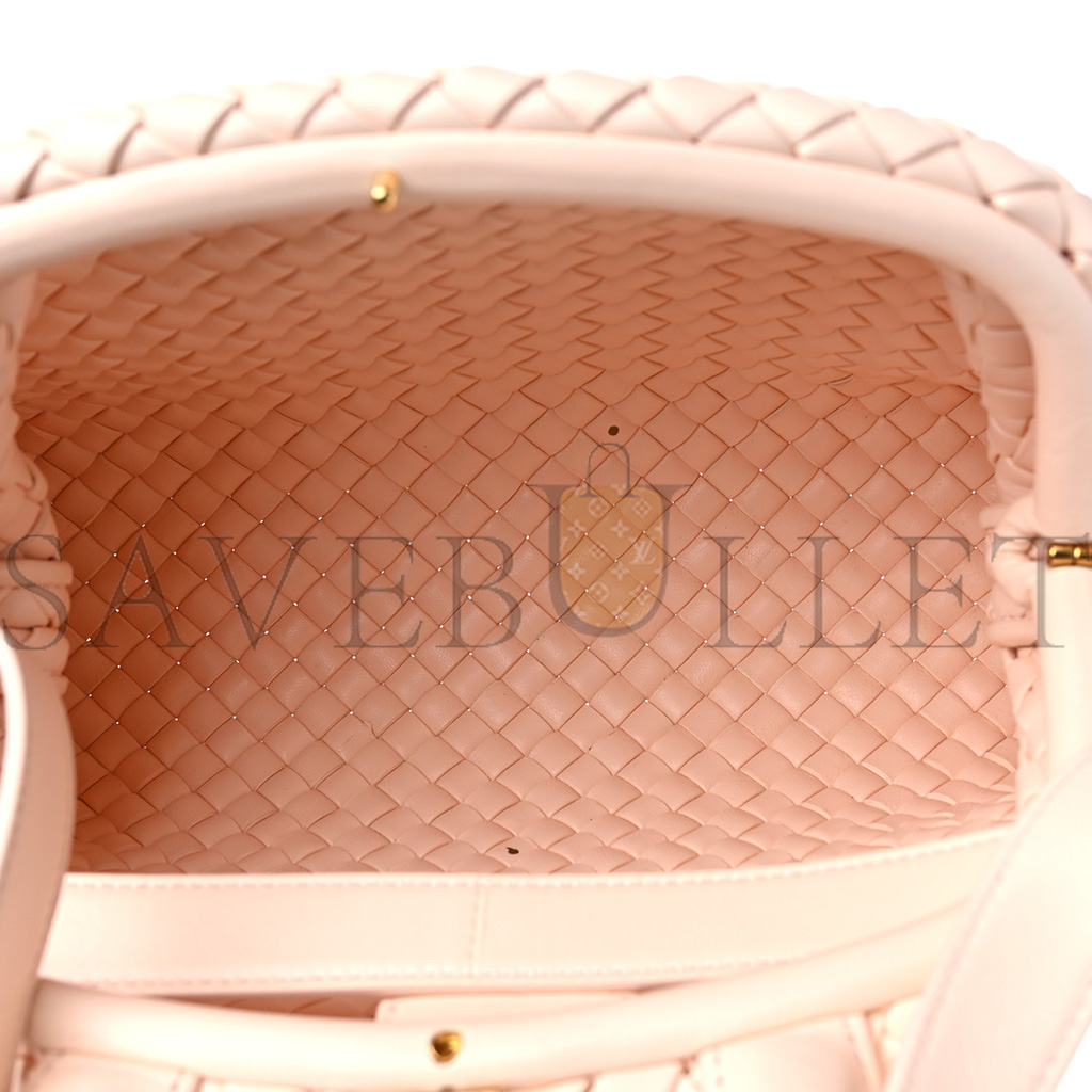 BOTTEGA VENETA NAPPA INTRECCIATO MINI TOP HANDLE SHOULDER BAG FLAMINGO (22*17*8cm) BOTTEGA VENETA NAPPA INTRECCIATO MINI TOP HANDLE SHOULDER BAG FLAMINGO (22*17*8cm)