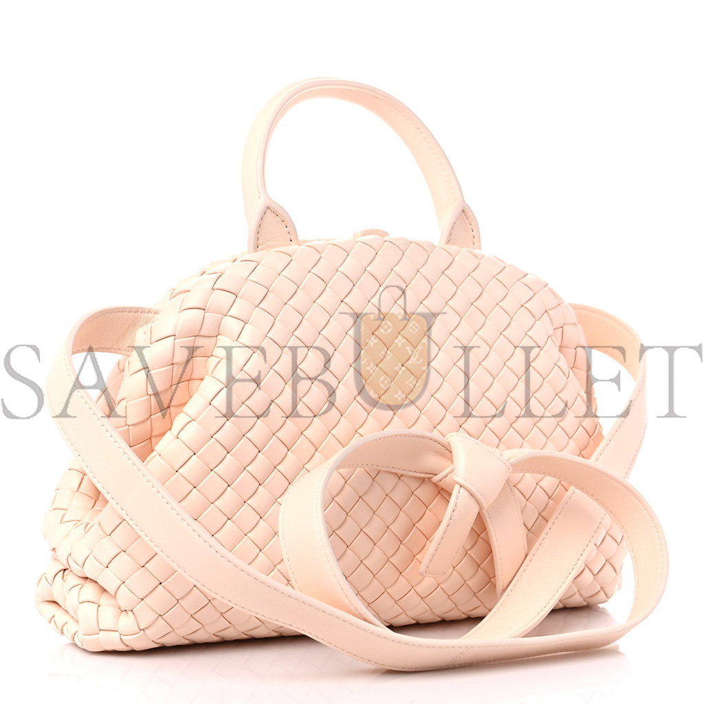 BOTTEGA VENETA NAPPA INTRECCIATO MINI TOP HANDLE SHOULDER BAG FLAMINGO (22*17*8cm) BOTTEGA VENETA NAPPA INTRECCIATO MINI TOP HANDLE SHOULDER BAG FLAMINGO (22*17*8cm)