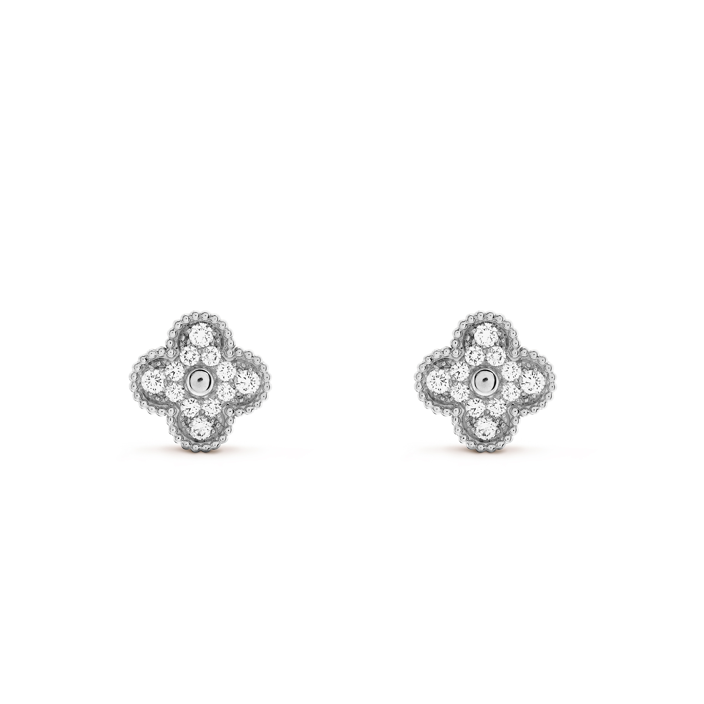 VAN CLEEF ARPELS VINTAGE ALHAMBRA EARRINGS - WHITE GOLD, DIAMOND VCARA44600 VAN CLEEF ARPELS VINTAGE ALHAMBRA EARRINGS - WHITE GOLD, DIAMOND VCARA44600