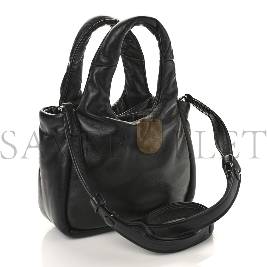 PRADA SOFT NAPPA SMALL PADDED SHOULDER BAG BLACK (30*25*11cm) PRADA SOFT NAPPA SMALL PADDED SHOULDER BAG BLACK (30*25*11cm)