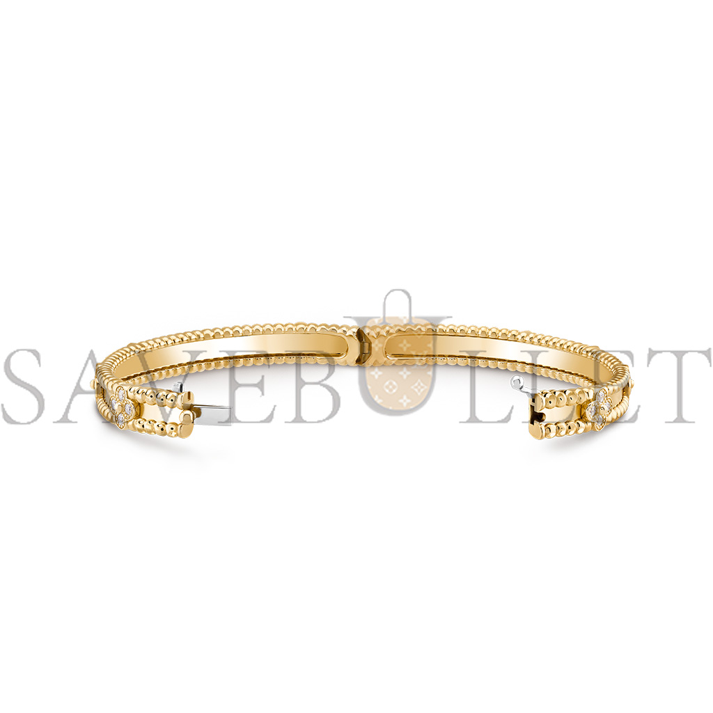 VAN CLEEF ARPELS PERLÉE SWEET CLOVERS BRACELET, MEDIUM MODEL - YELLOW GOLD, DIAMOND VCARP6X400 VAN CLEEF ARPELS PERLÉE SWEET CLOVERS BRACELET, MEDIUM MODEL - YELLOW GOLD, DIAMOND VCARP6X400