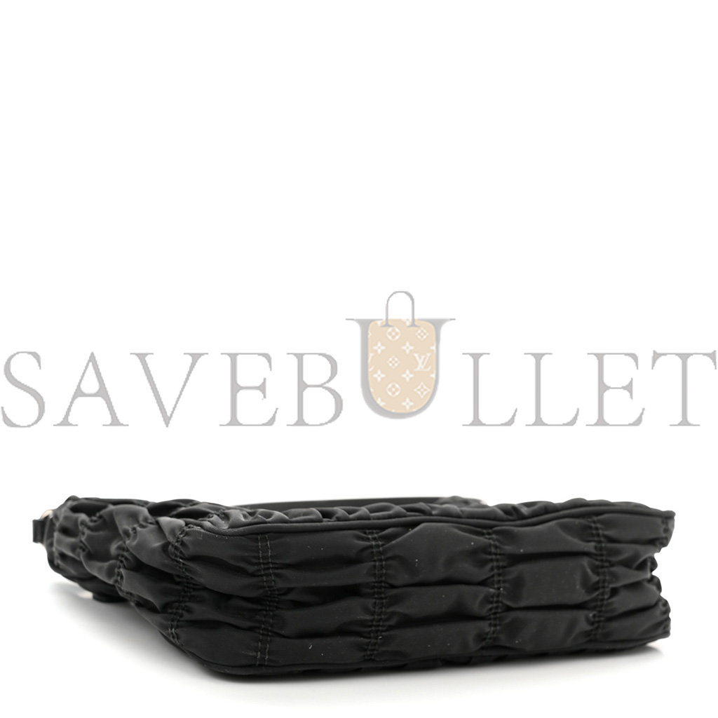 PRADA TESSUTO NYLON GAUFRE SHOULDER BAG BLACK (20*17*6cm) PRADA TESSUTO NYLON GAUFRE SHOULDER BAG BLACK (20*17*6cm)