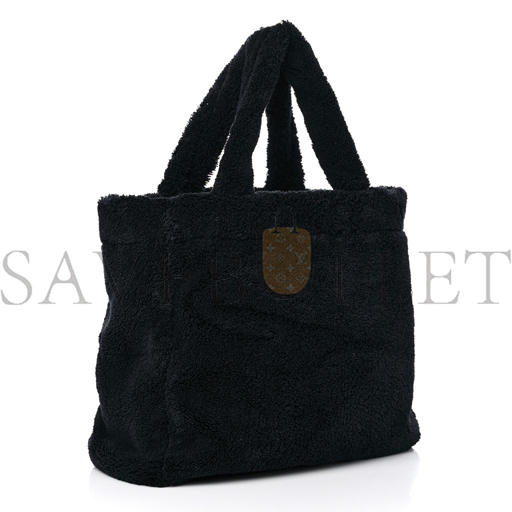 PRADA TERRY TOTE BAG BLACK WHITE (39*33*14cm) PRADA TERRY TOTE BAG BLACK WHITE (39*33*14cm)