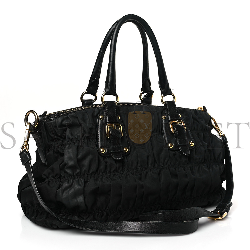 PRADA TESSUTO NYLON GAUFRE TOTE BLACK (34*26*17cm) PRADA TESSUTO NYLON GAUFRE TOTE BLACK (34*26*17cm)