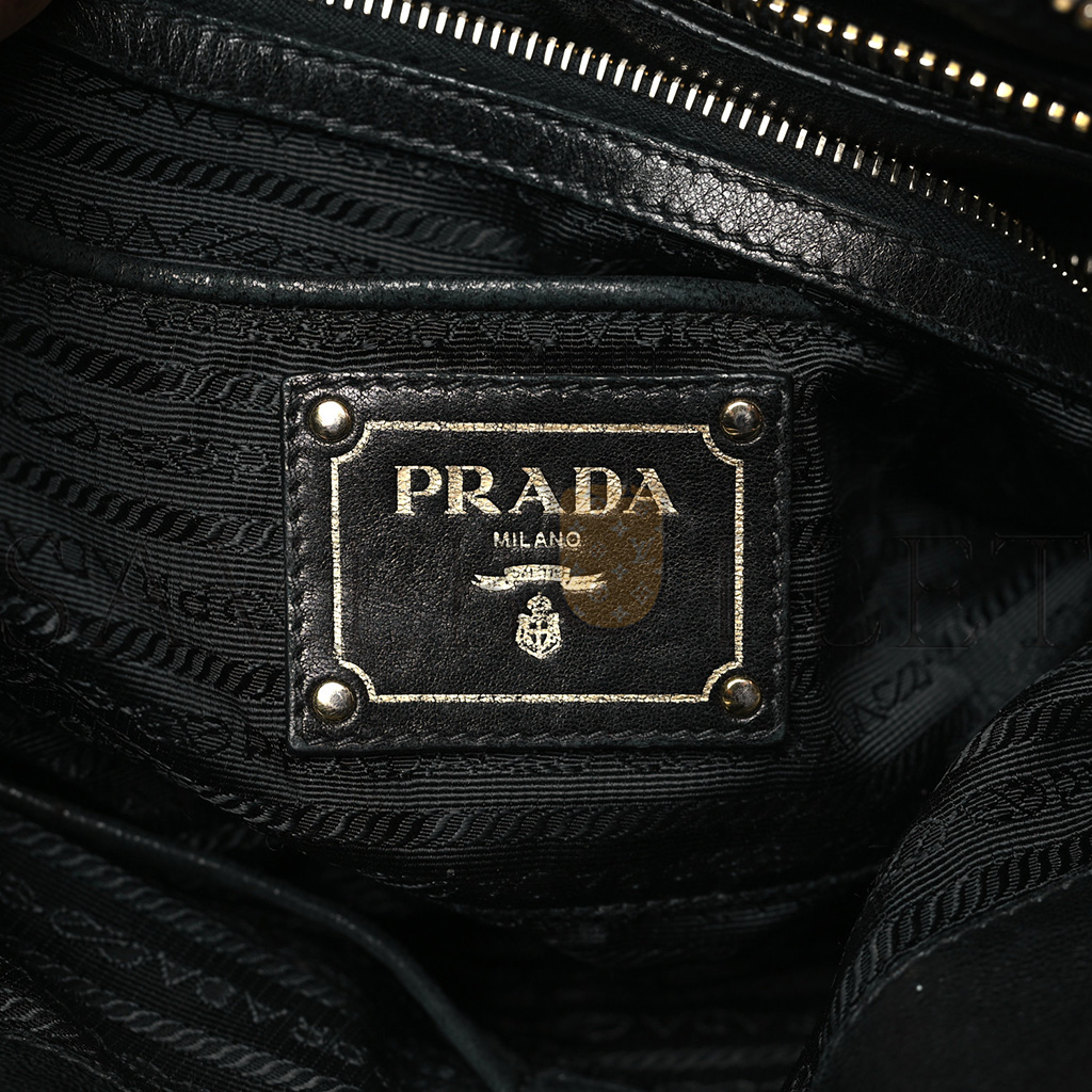 PRADA TESSUTO NYLON GAUFRE TOTE BLACK (34*26*17cm) PRADA TESSUTO NYLON GAUFRE TOTE BLACK (34*26*17cm)
