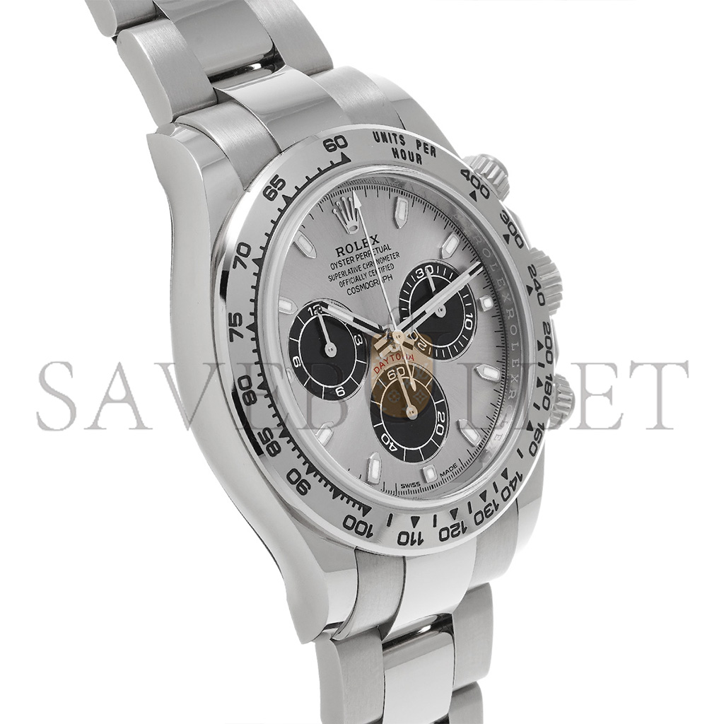 ROLEX DAYTONA WHITE GOLD SILVER INDEX DIAL 40MM WATCH 116509