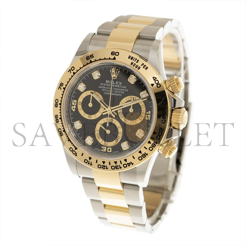 ROLEX DAYTONA DIAMOND-ENCRUSTED BRIGHT BLACK DIAL WATCH 116503-0011