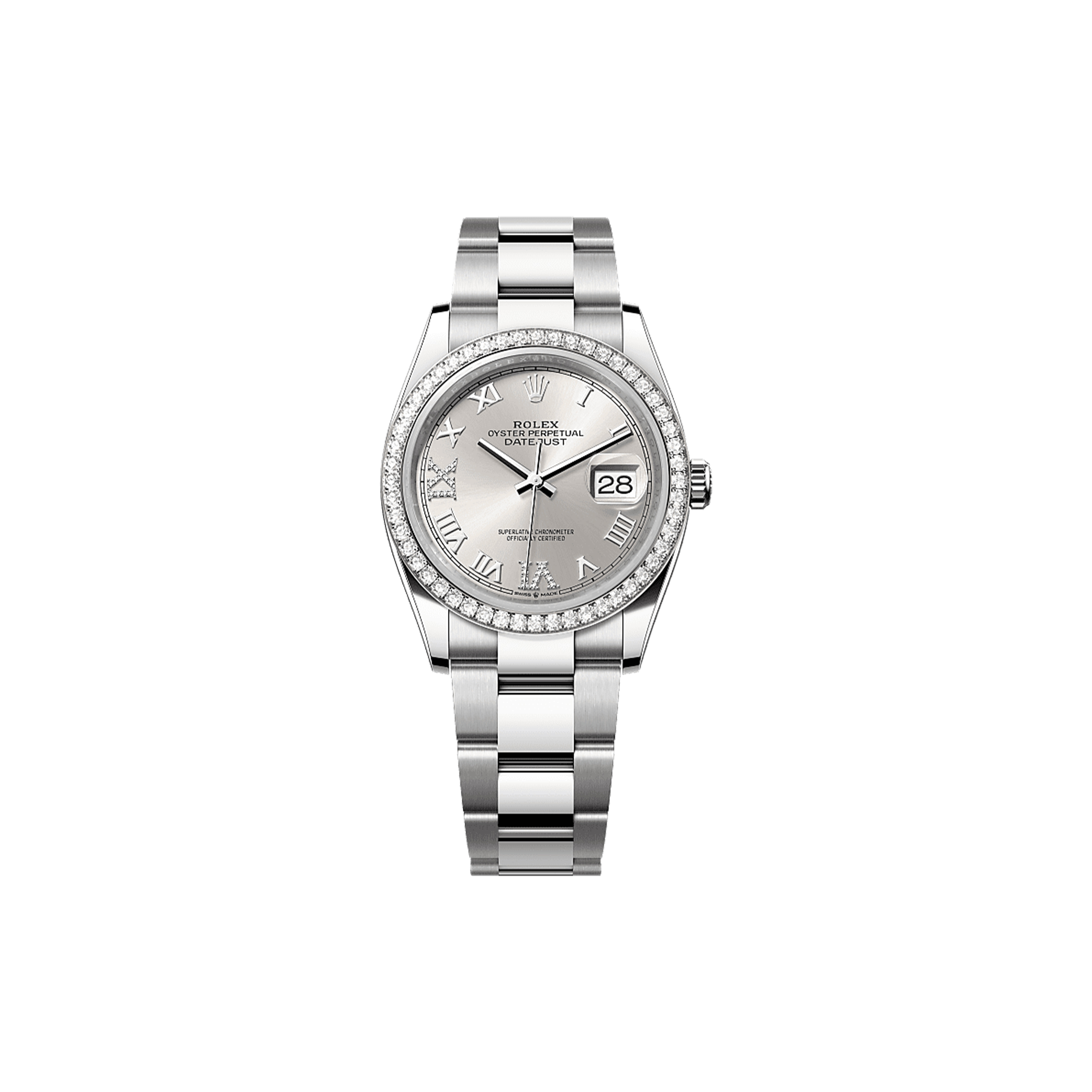 ROLEX DATEJUST 36 OYSTER, 36 MM, OYSTERSTEEL, WHITE GOLD AND DIAMONDS WATCH 126284RBR-0022 ROLEX DATEJUST 36 OYSTER, 36 MM, OYSTERSTEEL, WHITE GOLD AND DIAMONDS WATCH 126284RBR-0022