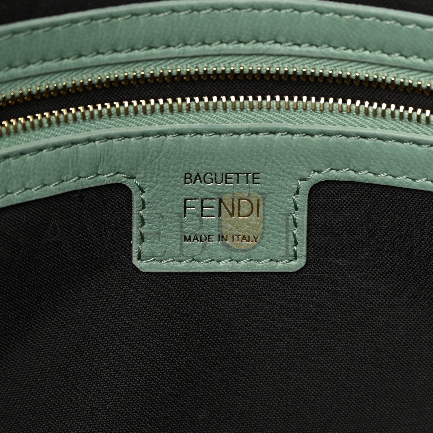 FENDI NAPPA FF 1974 EMBOSSED BAGUETTE MENTA (26*17*6cm) FENDI NAPPA FF 1974 EMBOSSED BAGUETTE MENTA (26*17*6cm)
