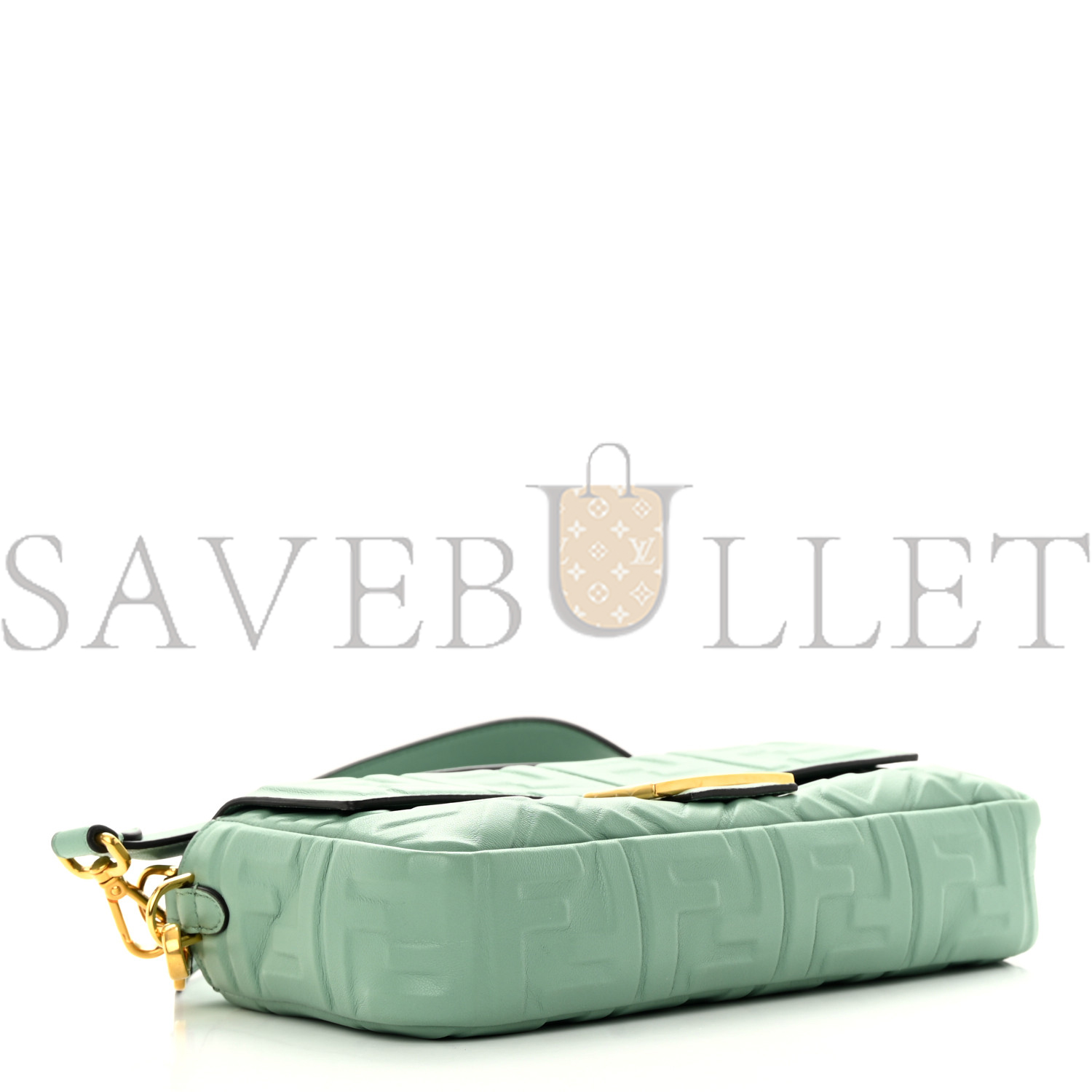 FENDI NAPPA FF 1974 EMBOSSED BAGUETTE MENTA (26*17*6cm) FENDI NAPPA FF 1974 EMBOSSED BAGUETTE MENTA (26*17*6cm)