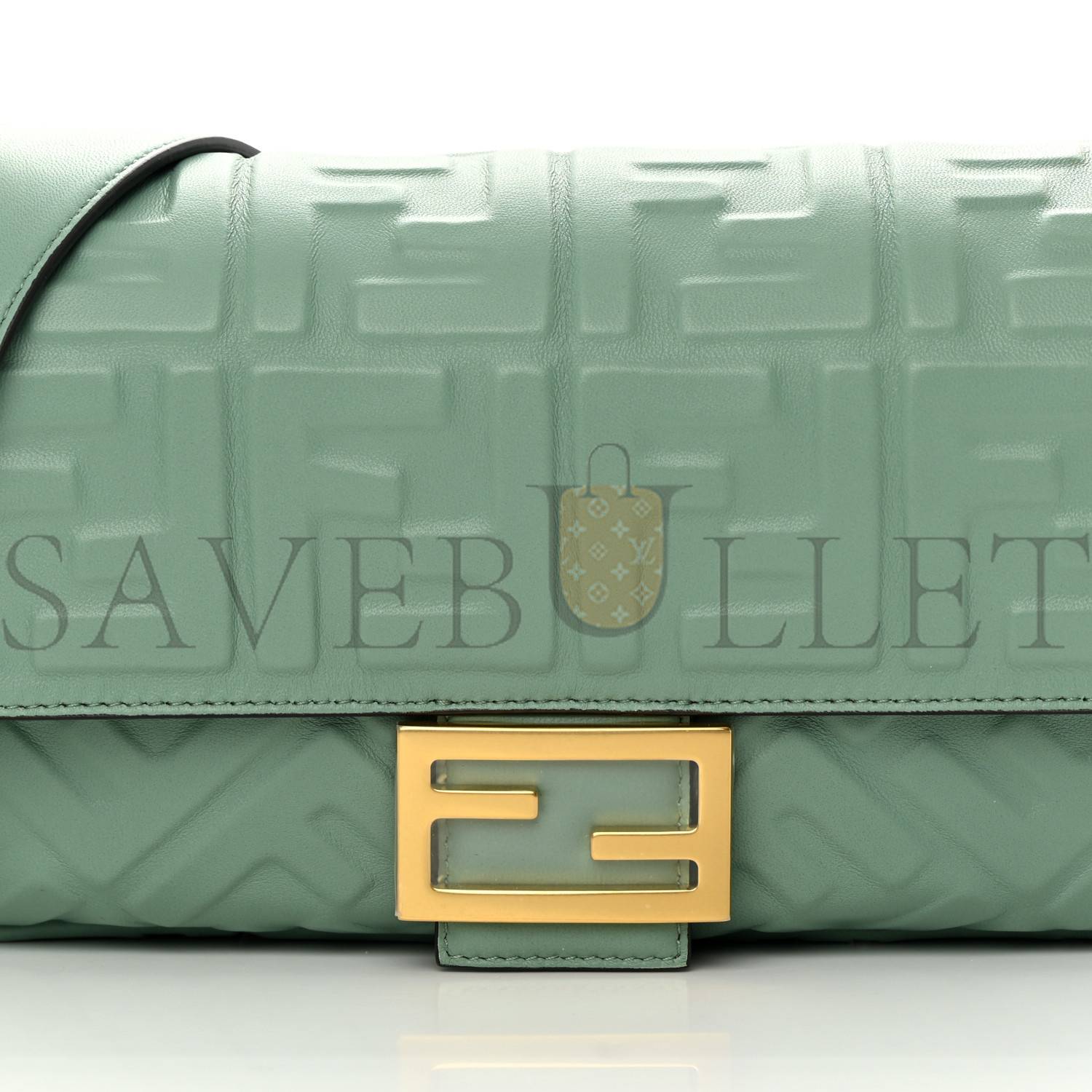 FENDI NAPPA FF 1974 EMBOSSED BAGUETTE MENTA (26*17*6cm) FENDI NAPPA FF 1974 EMBOSSED BAGUETTE MENTA (26*17*6cm)