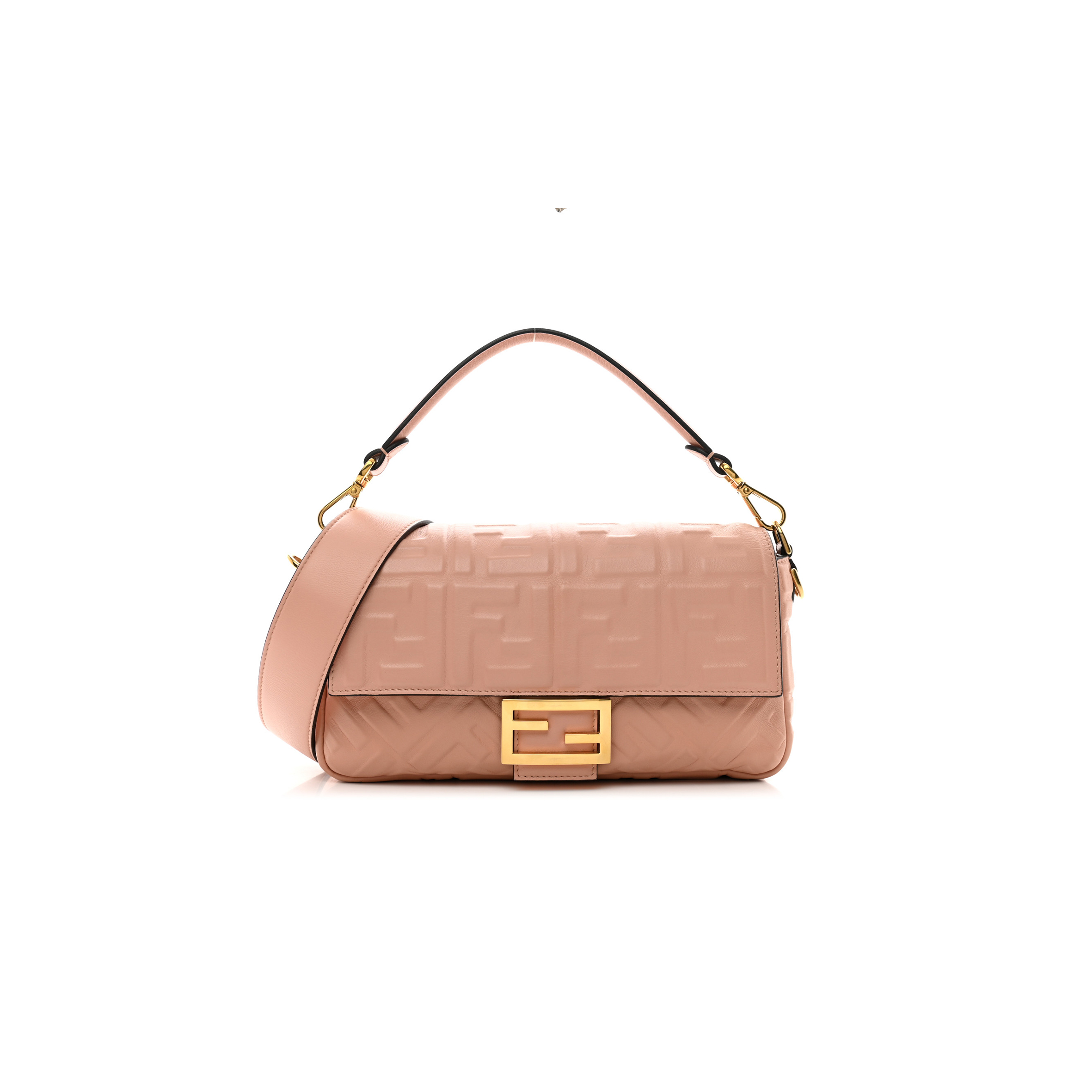 FENDI NAPPA FF 1974 EMBOSSED BAGUETTE ROSA BOURBON (27*15*6cm) FENDI NAPPA FF 1974 EMBOSSED BAGUETTE ROSA BOURBON (27*15*6cm)