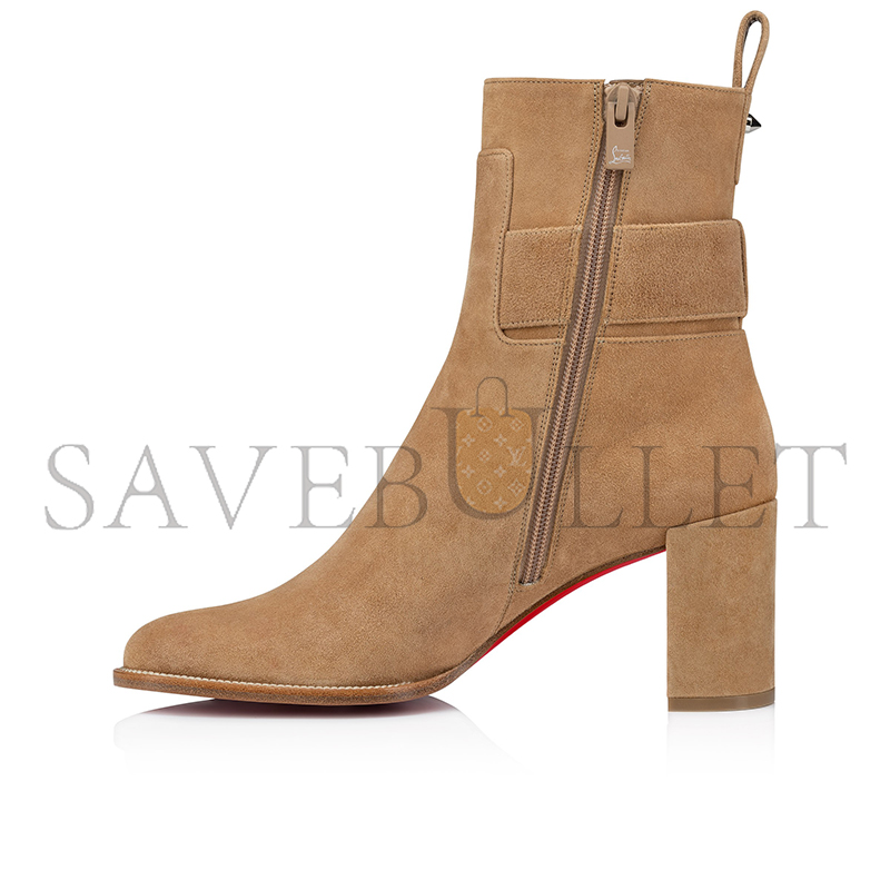 CHRISTIAN LOUBOUTIN BOOTY LOCK 70 MM LOW BOOTS-VEAU VELOURS-LIONNE-WOMEN 1250326F486 CHRISTIAN LOUBOUTIN BOOTY LOCK 70 MM LOW BOOTS-VEAU VELOURS-LIONNE-WOMEN 1250326F486