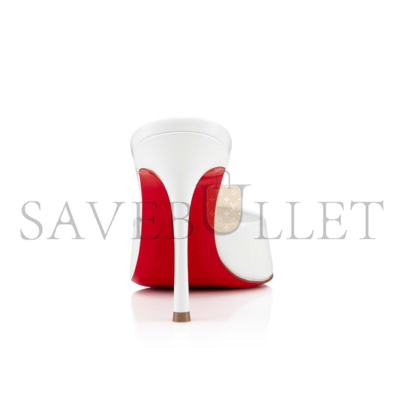 CHRISTIAN LOUBOUTIN ME DOLLY 100 MM MULES-PATENT CALF LEATHER-BIANCO-WOMEN 1221318W302 CHRISTIAN LOUBOUTIN ME DOLLY 100 MM MULES-PATENT CALF LEATHER-BIANCO-WOMEN 1221318W302