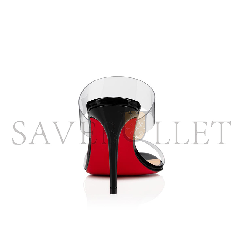CHRISTIAN LOUBOUTIN JUST NOTHING 85 MM SANDALS-PVC AND PATENT CALF-BLACK-WOMEN 3190081BK01 CHRISTIAN LOUBOUTIN JUST NOTHING 85 MM SANDALS-PVC AND PATENT CALF-BLACK-WOMEN 3190081BK01