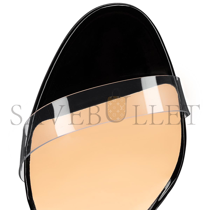 CHRISTIAN LOUBOUTIN JUST NOTHING 85 MM SANDALS-PVC AND PATENT CALF-BLACK-WOMEN 3190081BK01 CHRISTIAN LOUBOUTIN JUST NOTHING 85 MM SANDALS-PVC AND PATENT CALF-BLACK-WOMEN 3190081BK01