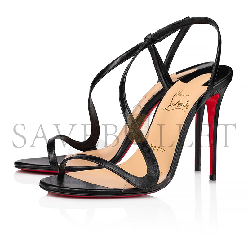 CHRISTIAN LOUBOUTIN ROSALIE 100 MM SANDALS-LEATHER AND PVC-BLACK-WOMEN 3210190BK01 CHRISTIAN LOUBOUTIN ROSALIE 100 MM SANDALS-LEATHER AND PVC-BLACK-WOMEN 3210190BK01