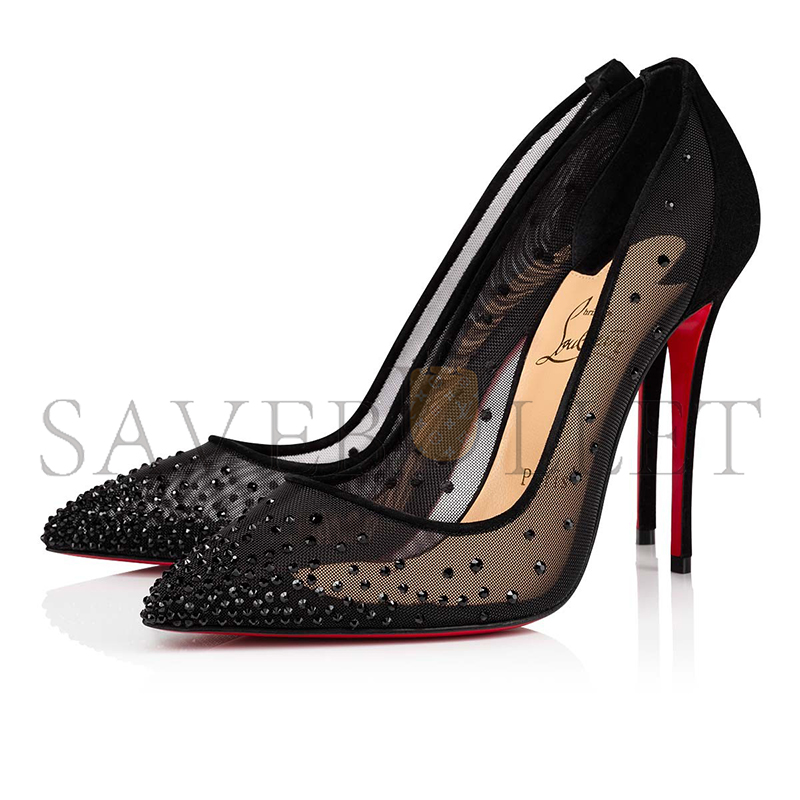 CHRISTIAN LOUBOUTIN FOLLIES STRASS 100 MM PUMPS-MESH AND STRASS-BLACK-WOMEN 1221335CM47 CHRISTIAN LOUBOUTIN FOLLIES STRASS 100 MM PUMPS-MESH AND STRASS-BLACK-WOMEN 1221335CM47