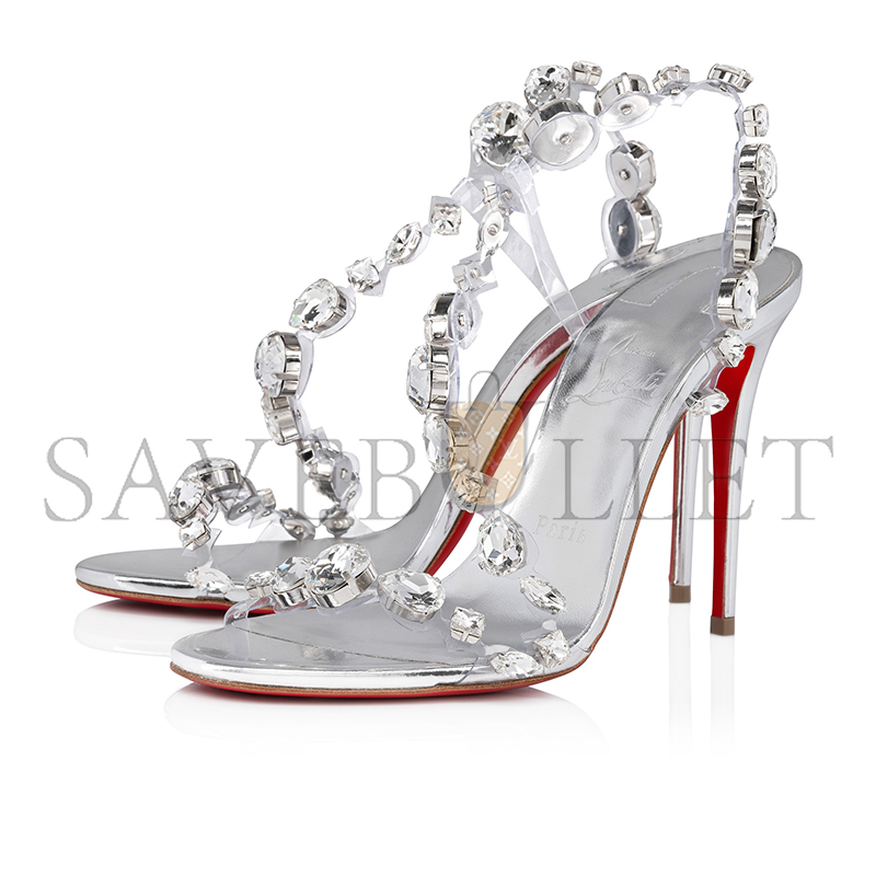 CHRISTIAN LOUBOUTIN ROSALIE JEWEL 100 MM SANDALS-TPU AND LAMINATED CALF LEATHER-CRYSTAL-WOMEN 1250147S338 CHRISTIAN LOUBOUTIN ROSALIE JEWEL 100 MM SANDALS-TPU AND LAMINATED CALF LEATHER-CRYSTAL-WOMEN 1250147S338