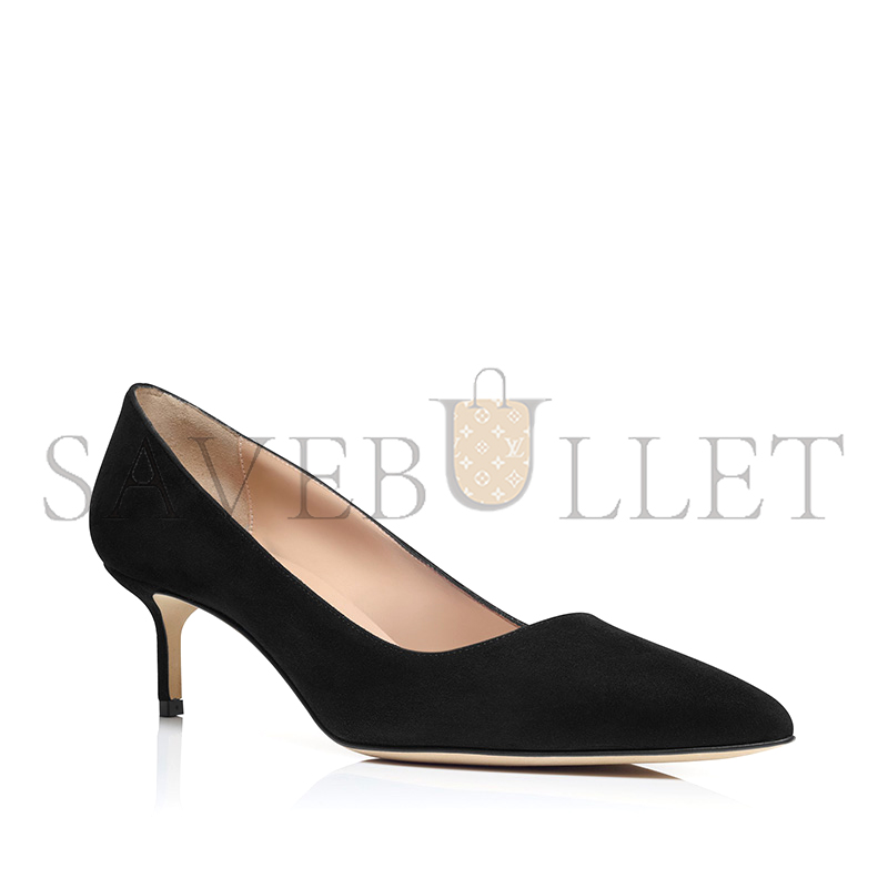 MANOLO BLAHNIK BB 50 BLACK SUEDE POINTED TOE PUMPS 9XX-0414-0015 MANOLO BLAHNIK BB 50 BLACK SUEDE POINTED TOE PUMPS 9XX-0414-0015