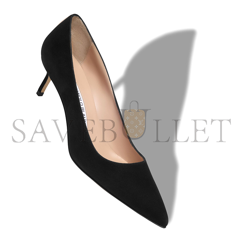 MANOLO BLAHNIK BB 50 BLACK SUEDE POINTED TOE PUMPS 9XX-0414-0015 MANOLO BLAHNIK BB 50 BLACK SUEDE POINTED TOE PUMPS 9XX-0414-0015