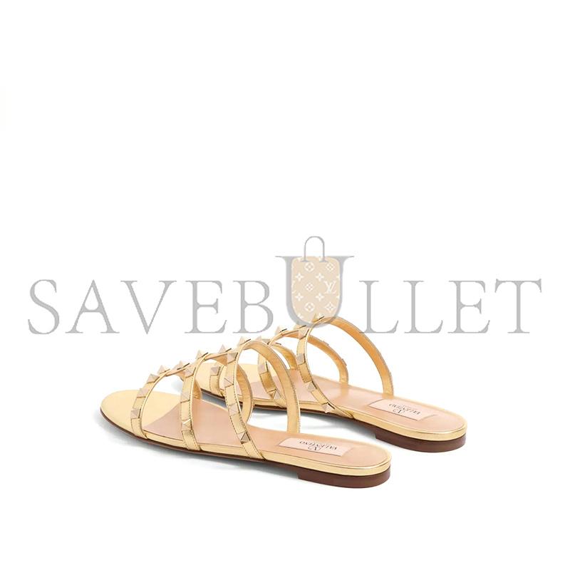 VALENTINO ROCKSTUD LAMINATED NAPPA SLIDE SANDAL 6W2S0C49QKH_I8M VALENTINO ROCKSTUD LAMINATED NAPPA SLIDE SANDAL 6W2S0C49QKH_I8M
