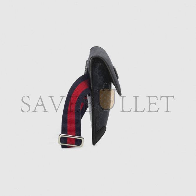 GUCCI GG BLACK BELT BAG 598113 (24*17*3.5cm) GUCCI GG BLACK BELT BAG 598113 (24*17*3.5cm)