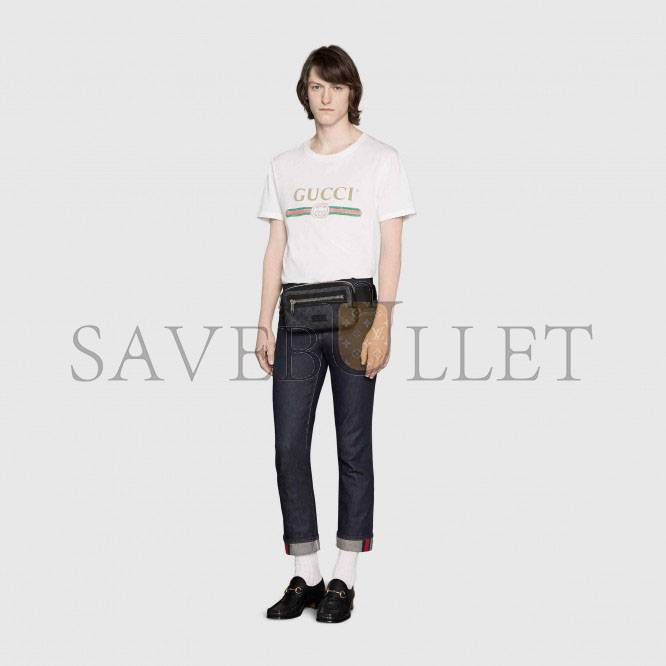 GUCCI GG BLACK BELT BAG 474293 (24*14*5.5cm) GUCCI GG BLACK BELT BAG 474293 (24*14*5.5cm)