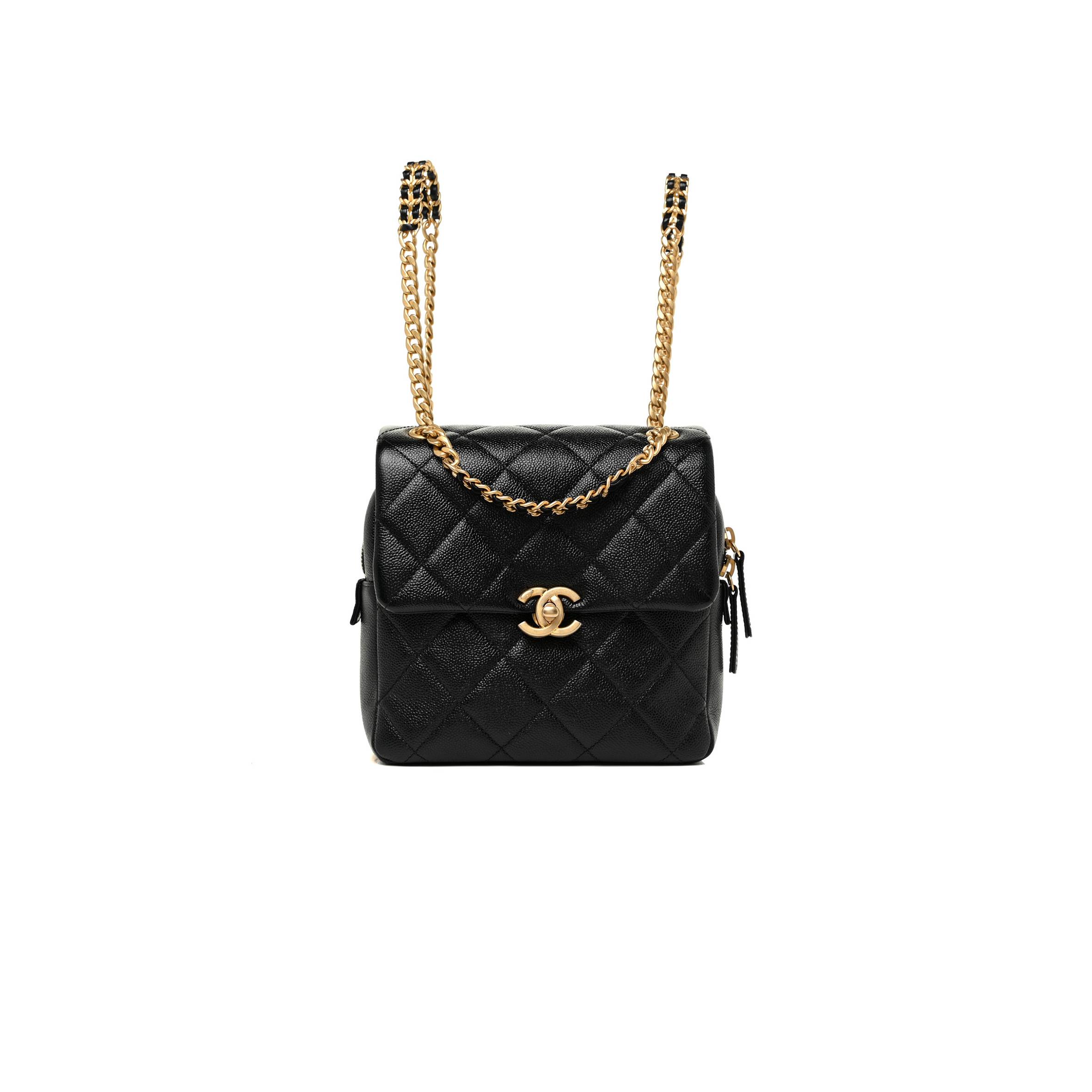 CHANEL CAVIAR QUILTED MULTI CHAIN BACKPACK BLACK (18*18*6cm) CHANEL CAVIAR QUILTED MULTI CHAIN BACKPACK BLACK (18*18*6cm)