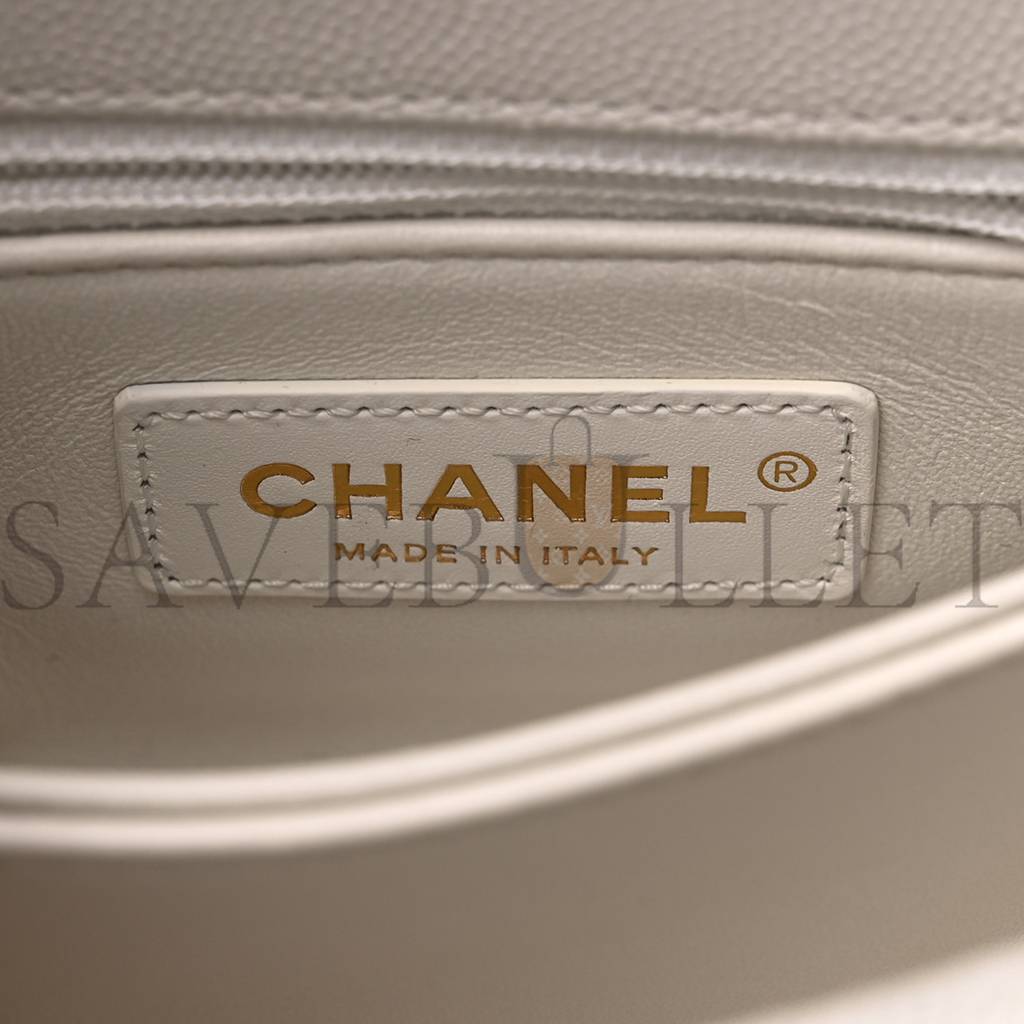 CHANEL CAVIAR QUILTED EXTRA MINI COCO HANDLE FLAP WHITE ROSE GOLD HARDWARE (18*12*9cm) CHANEL CAVIAR QUILTED EXTRA MINI COCO HANDLE FLAP WHITE ROSE GOLD HARDWARE (18*12*9cm)