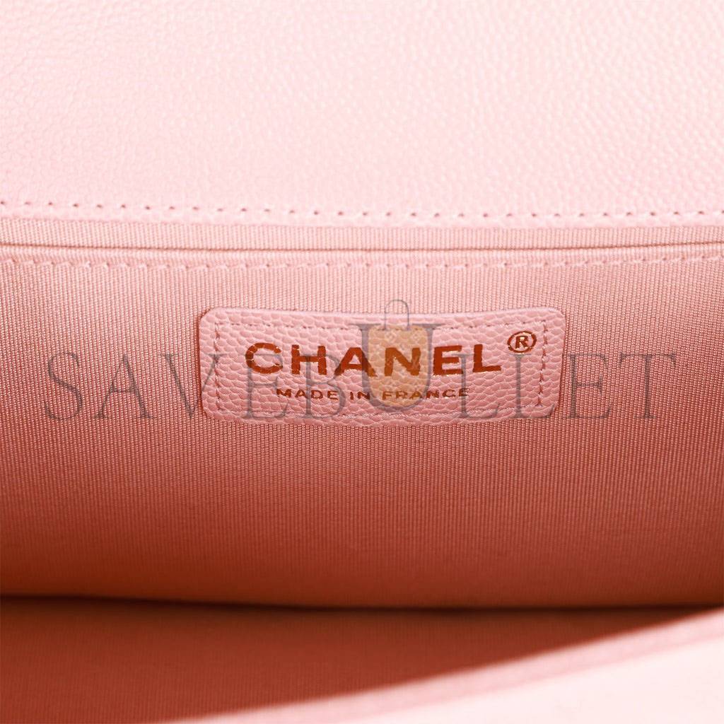 CHANEL MEDIUM BOY BAG PINK CAVIAR ANTIQUE GOLD HARDWARE (25*15*9cm) CHANEL MEDIUM BOY BAG PINK CAVIAR ANTIQUE GOLD HARDWARE (25*15*9cm)